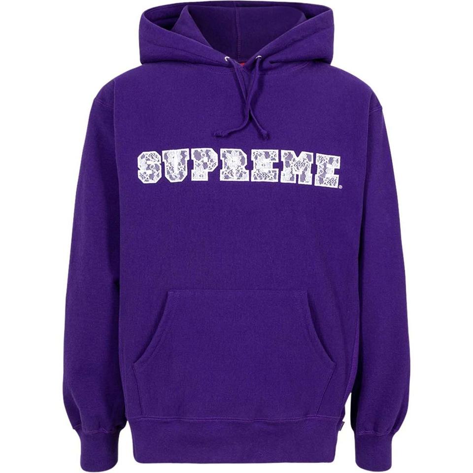 Sudadera Con Capucha Supreme Lace Detail Logo Moradas | Supreme 115NB